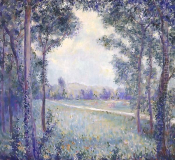 La Chaussee De Limetz, Giverny (On The Way To Limetz, Giverny) Oil Painting by Theodore Butler