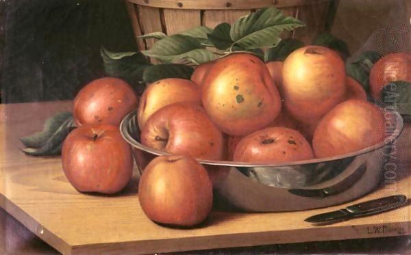 Still Life With Apples Oil Painting by Levi Wells Prentice