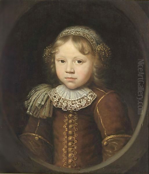 A Portrait Of A Young Boy, Aged 3 Oil Painting by Wallerant Vaillant