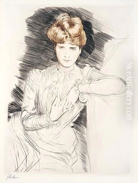 Portrait De Madame Helleu Oil Painting by Paul Cesar Helleu