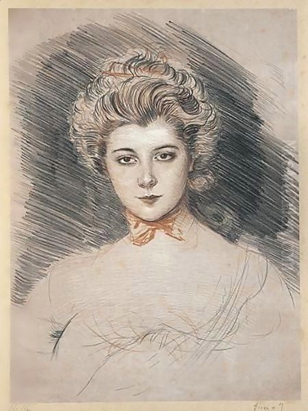 Portrait De Jeune Femme by Paul Cesar Helleu