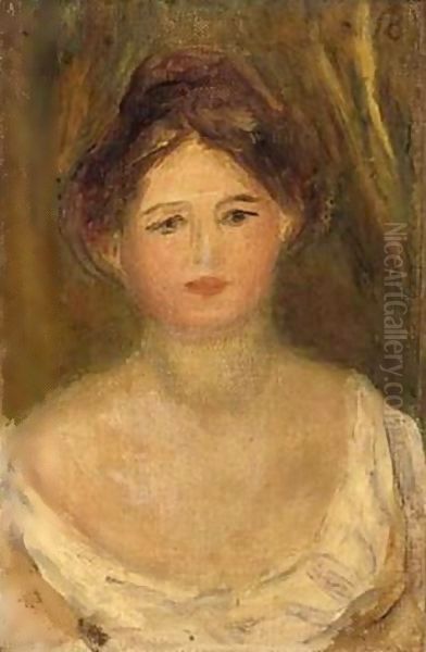 Portrait De Femme Au Chignon Oil Painting by Pierre Auguste Renoir