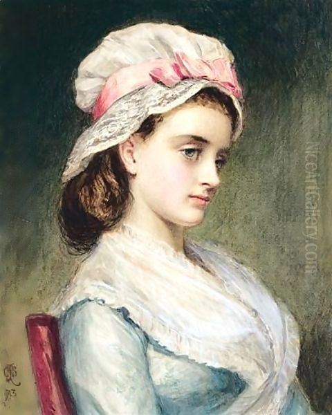 Portrait Of A Girl Oil Painting by Charles Sillem Lidderdale