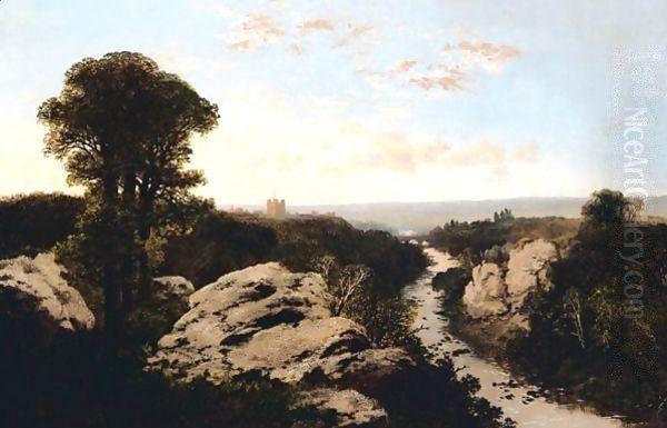 Richmond, Yorkshire Oil Painting by Edmund John Niemann, Snr.