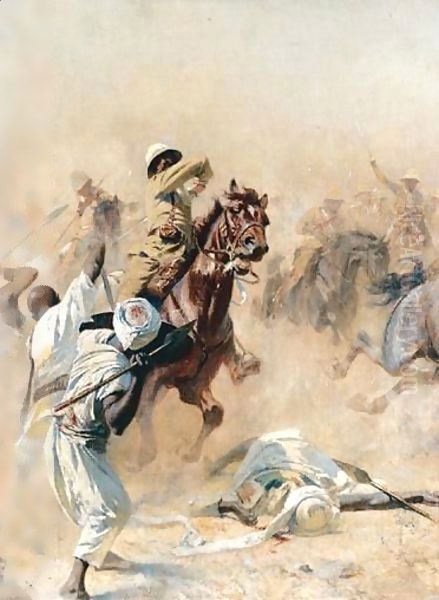 The 21st (Empress Of India'S) Lancers At Omdurman Oil Painting by William Barnes Wollen