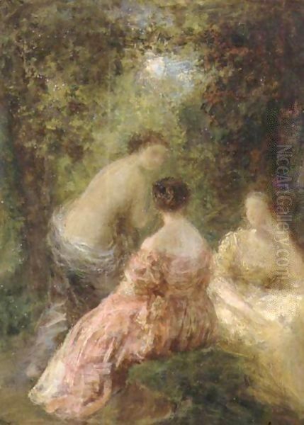 Causerie Dans Le Parc Oil Painting by Ignace Henri Jean Fantin-Latour