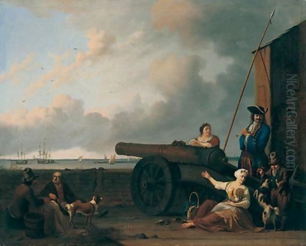 On The Blaauwhoofd At Amsterdam Oil Painting by Ludolf Backhuysen