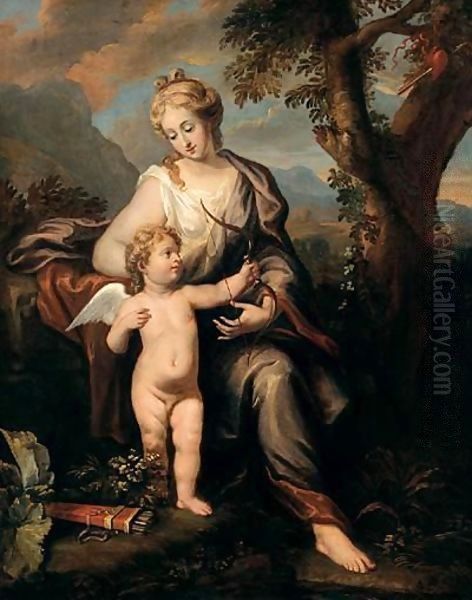 Venus And Cupid Oil Painting by Giovanni Battista Cipriani