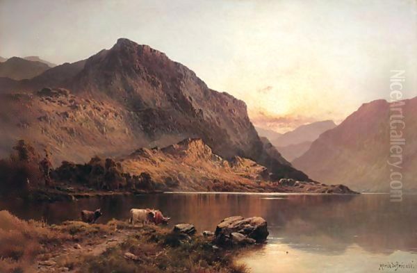 Near Inversnaid Oil Painting by Alfred de Breanski