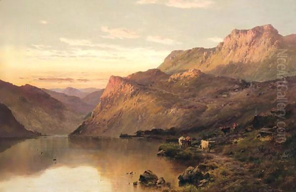 A Mountain Pass In The Western Highlands Oil Painting by Alfred de Breanski