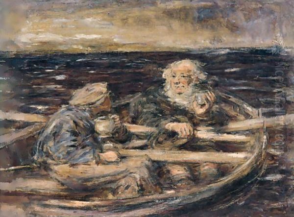 Two Figures In A Rowing Boat Oil Painting by William McTaggart