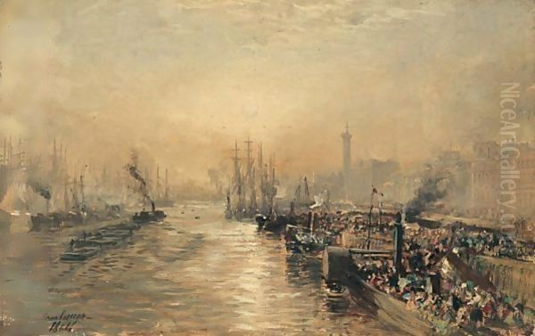 Broomielaw Oil Painting by Samuel Bough