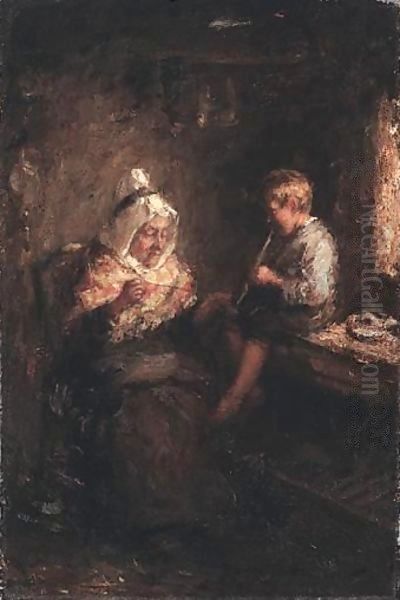 Work And Play Oil Painting by Robert Gemmell Hutchison