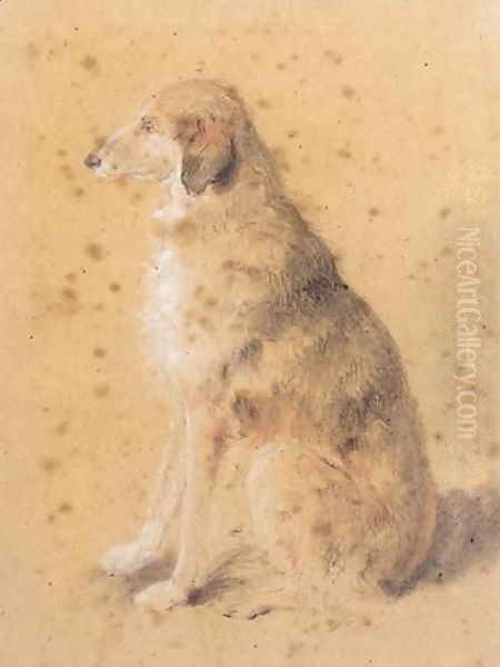 A Dog Oil Painting by Sir Edwin Henry Landseer