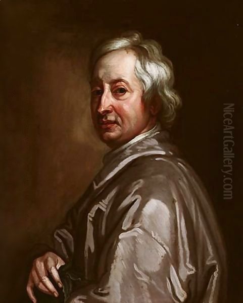 Portrait Of John Dryden 1631-1700 Oil Painting by Sir Godfrey Kneller