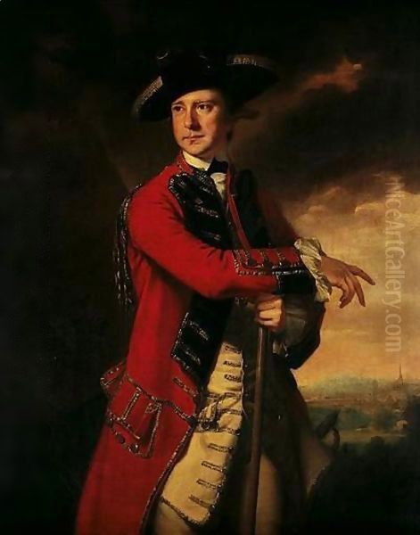 Portrait Of An Officer Oil Painting by Josepf Wright Of Derby