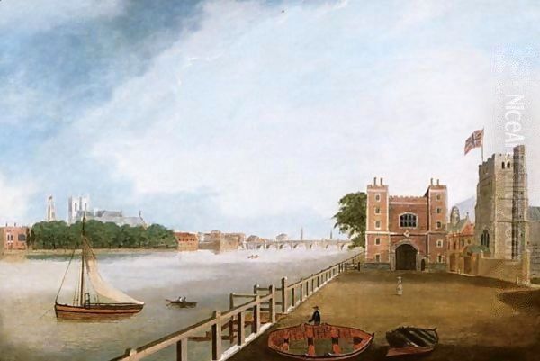 The Thames From Lambeth Oil Painting by Daniel Turner