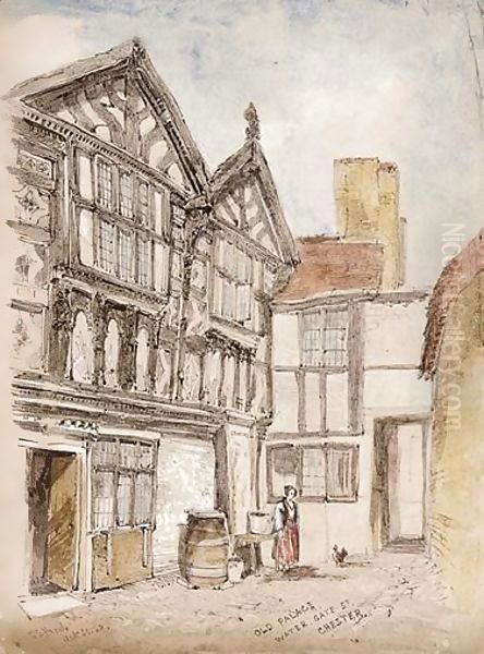 Views In Chester And York Oil Painting by John Skinner Prout