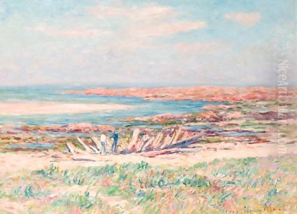 La Manche A Dieppe Oil Painting by Henri Moret