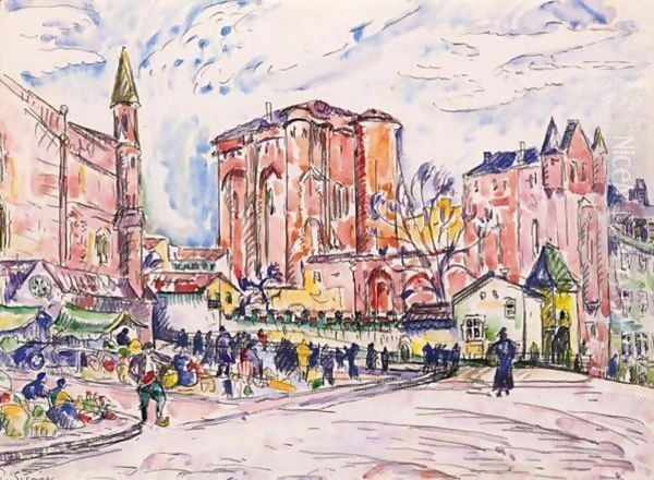 Albi Oil Painting by Paul Signac