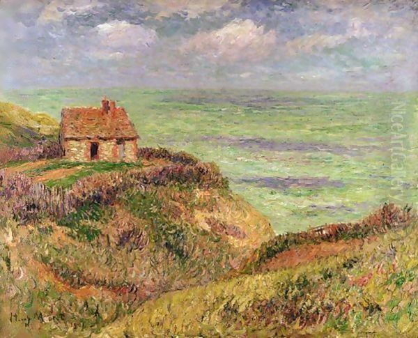 Vue De La Cabane Des Douaniers, A Pourville Oil Painting by Henri Moret