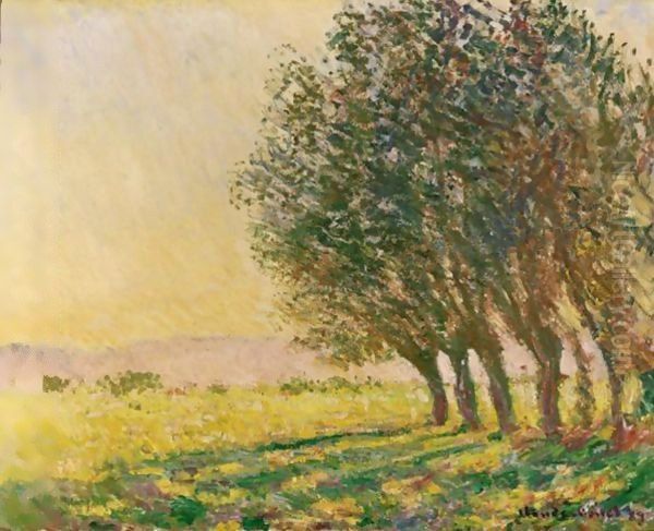 Saules Au Soleil Couchant Oil Painting by Claude Oscar Monet