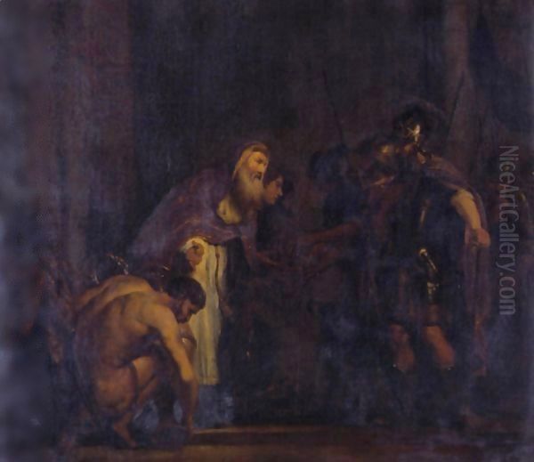 The Meeting Of Abraham And Melchisedek Oil Painting by Gerbrand Van Den Eeckhout