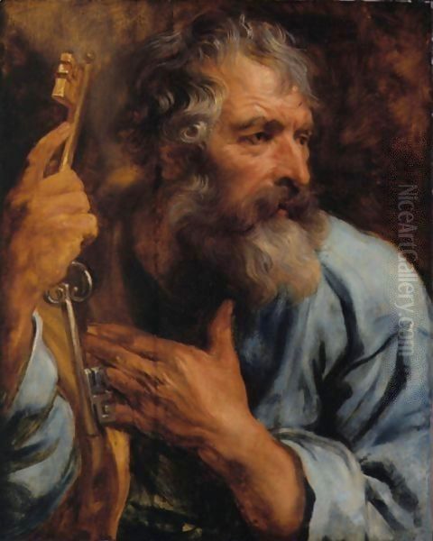 Bust Of The Apostle Peter Oil Painting by Sir Anthony Van Dyck