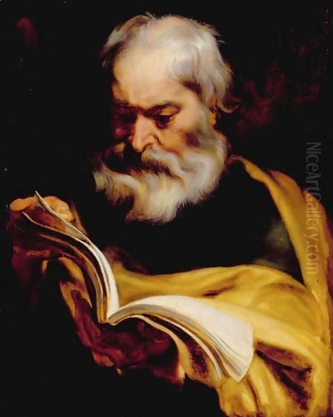 Bust Of The Apostle Thomas Oil Painting by Sir Anthony Van Dyck