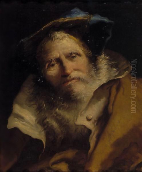 Head Of A Philosopher Oil Painting by Giovanni Domenico Tiepolo