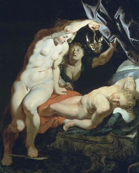 Cupid And Psyche Oil Painting by Peter Paul Rubens