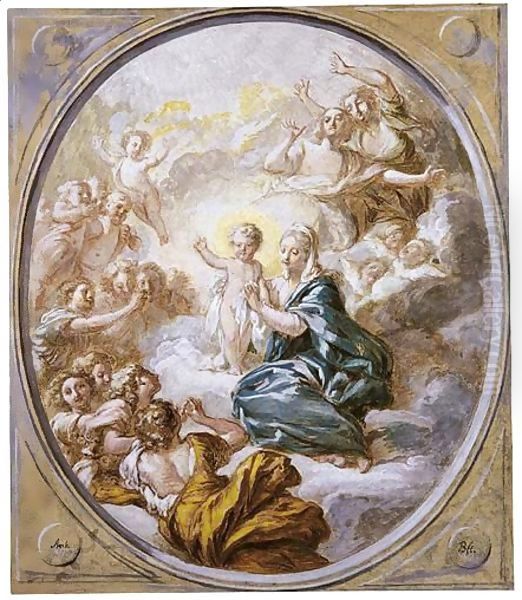 The Madonna In Glory With The Infant Christ by Jacques-Antoine Beaufort