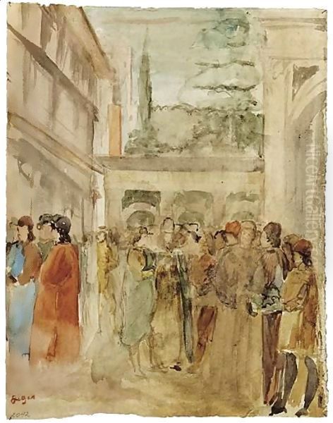 A Copy After Gozzoli's Fresco, Joseph And His Brothers In Egypt Oil Painting by Edgar Degas