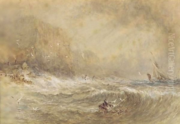 The Rough Seas Oil Painting by David Cox