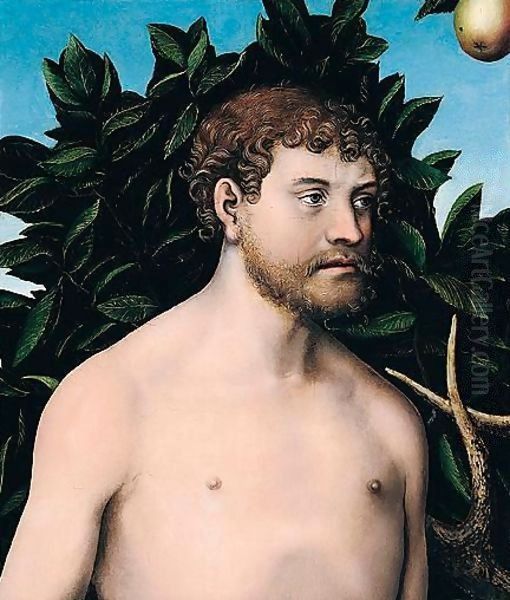 Adam 3 Oil Painting by Lucas The Elder Cranach