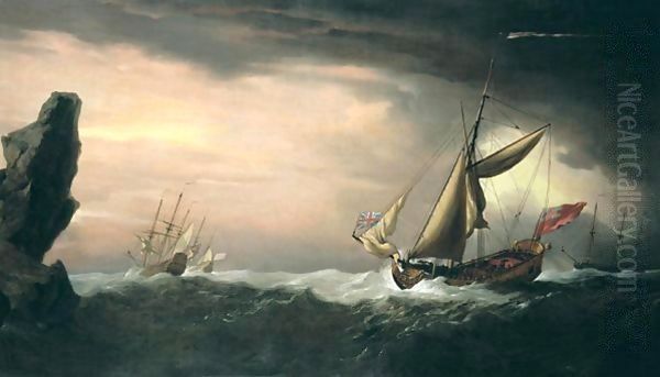 An English yacht in a gale force wind by Willem van de Velde the Younger