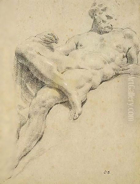 Study of the figure of day from the Lorenzo De'Medici tomb Oil Painting by Ottaviano Dandini