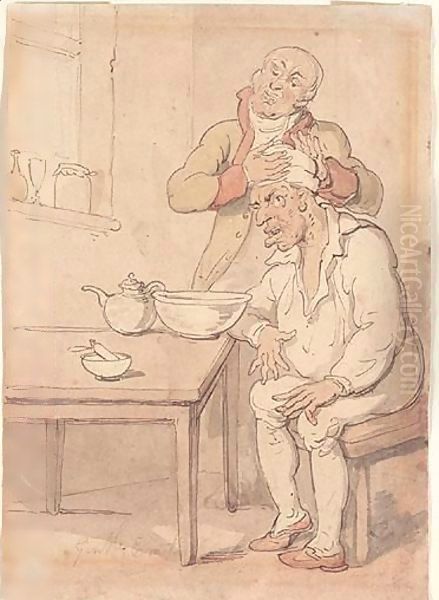 Gentle Emetic Oil Painting by Thomas Rowlandson