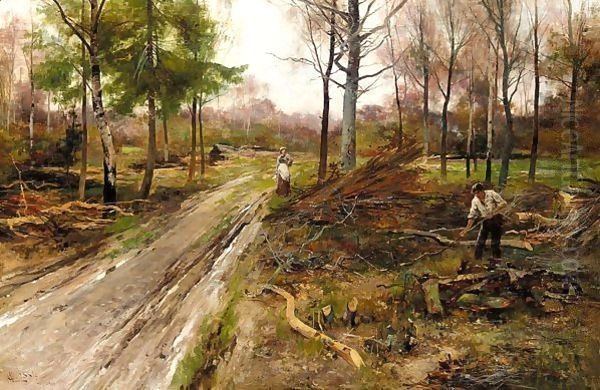 The Woodcutter Oil Painting by Alfred Glendening