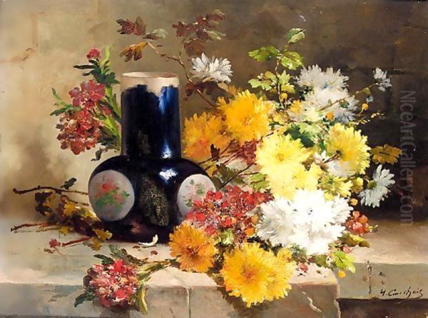 Jete De Fleurs Oil Painting by Eugene Henri Cauchois