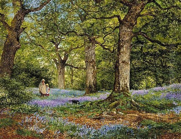 Blue Bells Oil Painting by Benjamin Williams Leader