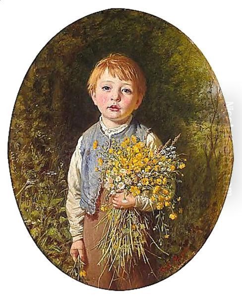 The Flower Gatherer Oil Painting by Frederick Morgan