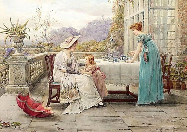 Afternoon Tea 2 Oil Painting by George Goodwin Kilburne