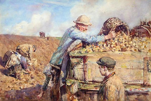 Potato Gathering Oil Painting by Frederick William Jackson