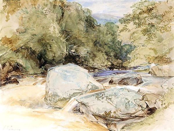 The Valley Of The Lynn, Devon Oil Painting by John Frederick Lewis