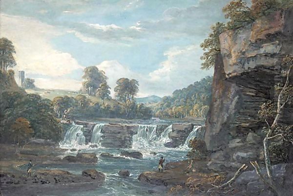 Aysgarth Falls, Yorkshire Oil Painting by Paul Sandby