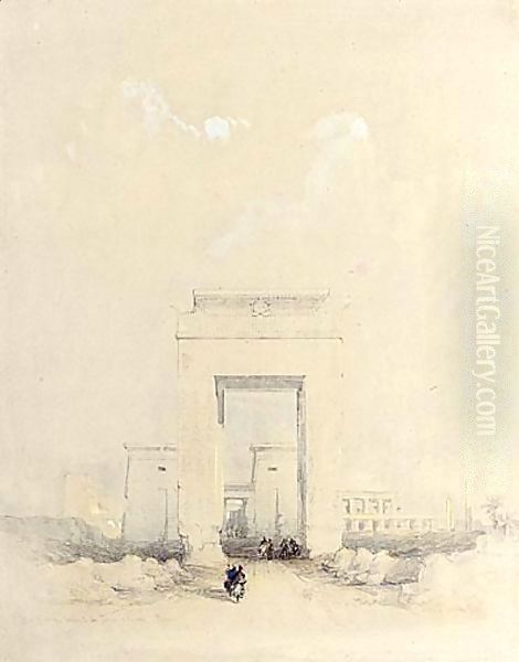 Great Gateway Leading To The Temple Of Karnak, Thebes Oil Painting by David Roberts