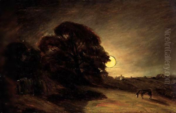 Edge Of A Heath By Moonlight Oil Painting by John Constable