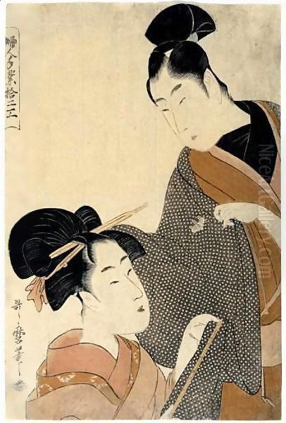 La Couturiere Oil Painting by Kitagawa Utamaro