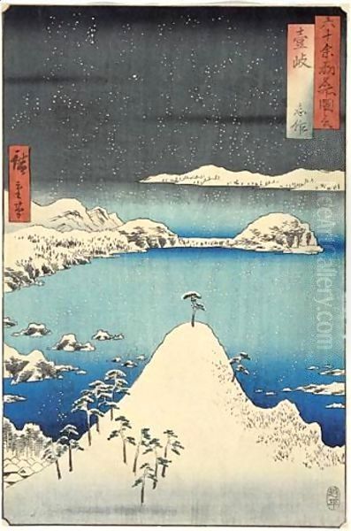 Iki Shisaku. Shisaku Dans La Province D'Iki Oil Painting by Utagawa or Ando Hiroshige